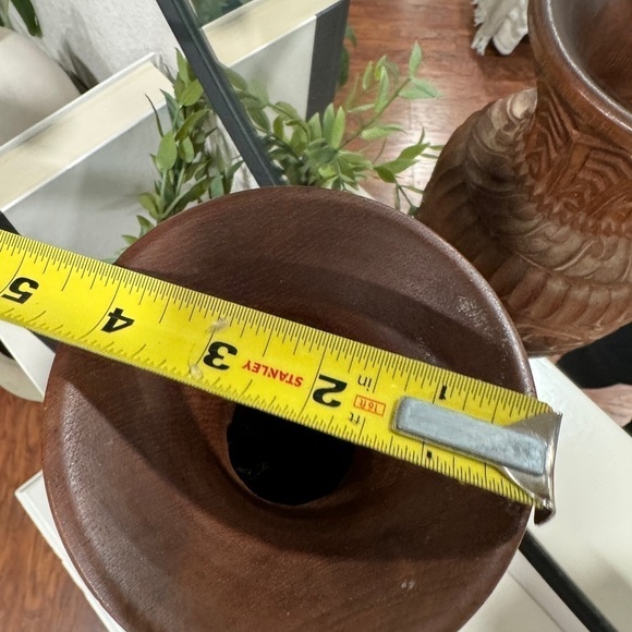 Vintage tall hand‎ carved wood India pedestal candle holder - Picture 6 of 6